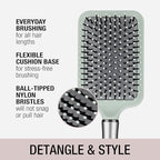 Conair Velvet Touch Paddle Cushion hair brush - Detangling hairbrush - curly or straight styles - men or women - detangler - features soft touch handle - Assorted Color