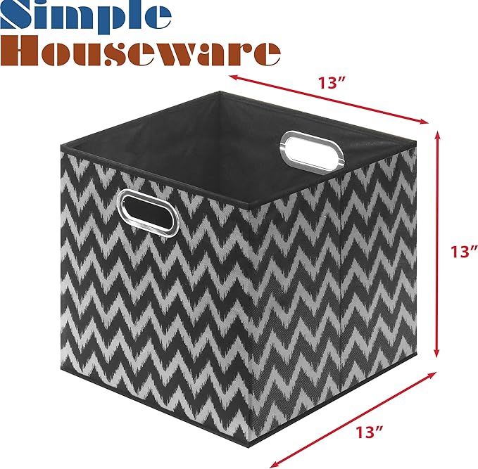 SIMPLE HOUSEWARE 13-Inch Collapsible Fabric Cube Storage Bin - Image 6