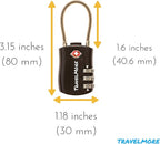 6 Pack TSA Approved Travel Combination Cable Luggage Locks - Image 2