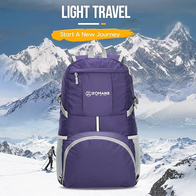 ZOMAKE Lightweight Packable Backpack 35L, Light Foldable Backpacks Water - Image 7