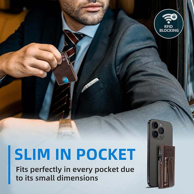 Wallet for Men with Money Clip Coins Pocket ID Window Gift Boxed, Slim Smart - Image 7