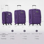 Merax Softside Luggage Set Softshell Lightweight 3 Piece Spinner Suitcase 22" - Image 7