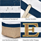Becokan Beach Bag Initial Beach Tote - Image 2