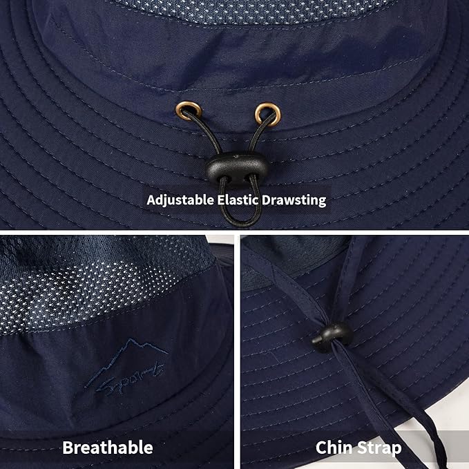 Sun Hats for Men Women Fishing Hat UPF 50+ Breathable Wide Brim Summer UV - Image 2