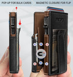 Men Wallet, with Money Clip Coins Pocket ID Window, Slim Front Pocket RFID - Image 3