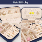 DesignSter Travel Jewelry Box, PU Leather Portable Jewelry Case, Small Jewelry - Image 3