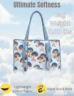 Cotton Quilted Tote Bag for Women – Large Beach & Travel Tote - Image 3