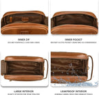 LEATHER VILLAGE Premium Leather Toiletry Travel Pouch - Image 3