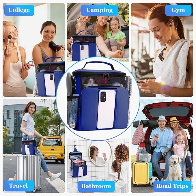 Mesh Shower Caddy, Portable HangingTravel Toiletry Bag Dorm Room Essentials - Image 6