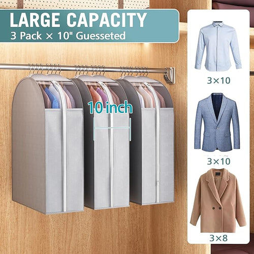 10" Gusseted Garment Bags for Hanging Clothes - Image 2