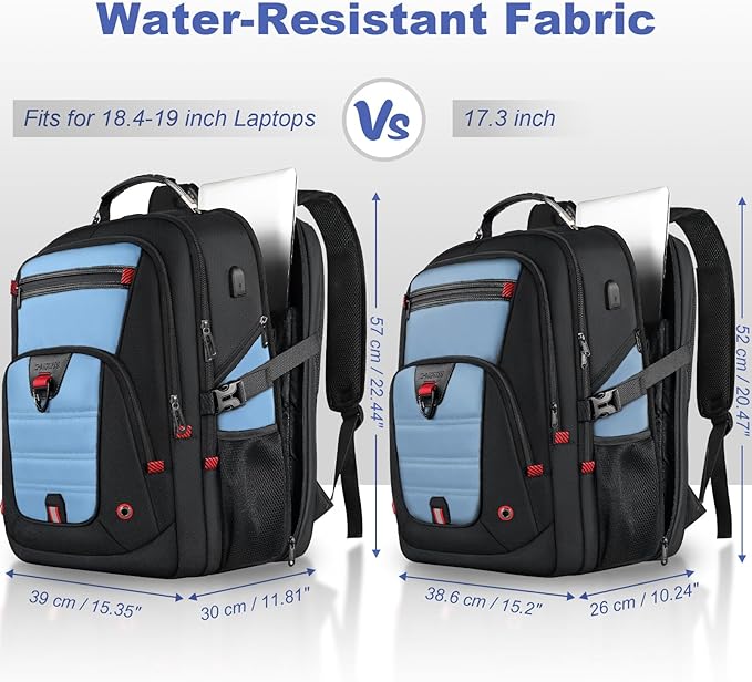 Z-MGKISS 18.4"-19" Extra Large Laptop Backpack, Water-Resistant Gaming Laptop - Image 2