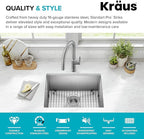 KRAUS Standard PRO 23-Inch 16 Gauge Undermount Single Bowl Stainless Steel - Image 4