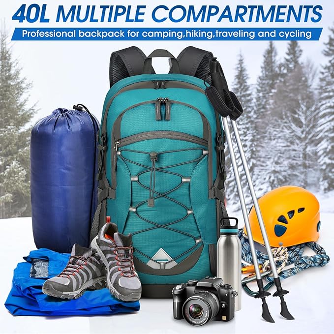 IGOLUMON Hiking Backpack 40L Packable Lightweight Camping Backpack Men Women - Image 7