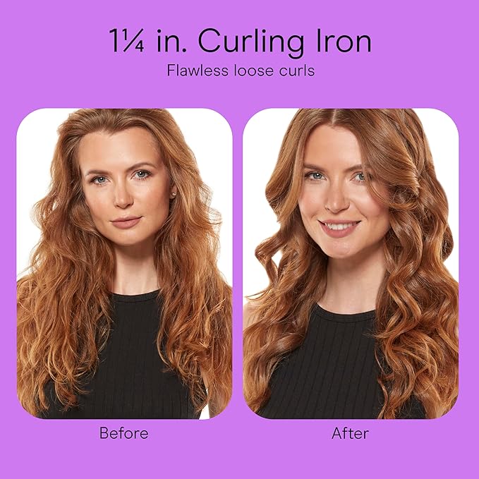 INFINITIPRO BY CONAIR Tourmaline Ceramic 1¼-Inch Curling Iron, 1¼-Inch Barrel Produces Loose Curls, Hair Curler for Use on Medium and Long Hair, Dark Grey