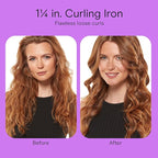 INFINITIPRO BY CONAIR Tourmaline Ceramic 1¼-Inch Curling Iron, 1¼-Inch Barrel Produces Loose Curls, Hair Curler for Use on Medium and Long Hair, Dark Grey