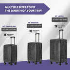 Matrix 3 Piece Luggage Set with 360° Spinner Wheels (Gray/Black / 3-Piece Set)