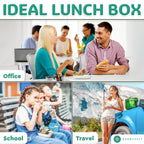 Stainless Steel Bento Box + Condiment Container (Green / 47oz / 1400ml)