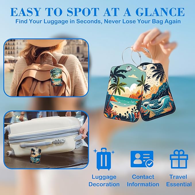 Tropical Beach at Sunset Luggage Tags - Image 6