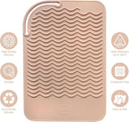 11" X 7.5" Large Size Heat Resistant Silicone Travel Mat for Hair Styling Tools, Hair Straighteners, Curling Irons, Flat Irons, Hot Iron Holster for Vanity Salon Pad Cover - Blush Pink