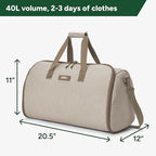 Halfday Convertible 2-in-1 Garment Duffel Weekender Bag 40L | Wrinkle-Free - Image 6