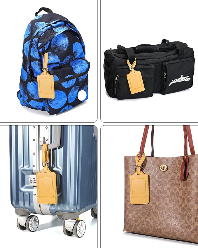 Teskyer Luggage Tags, 3 Pack Premium PU Leather Luggage Tags - Image 8