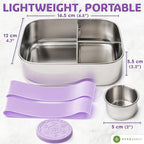 Everusely - Bento Box - Lavender, 27oz / 0.8 L - Stainless Steel Lunch Box - 3 - Image 2