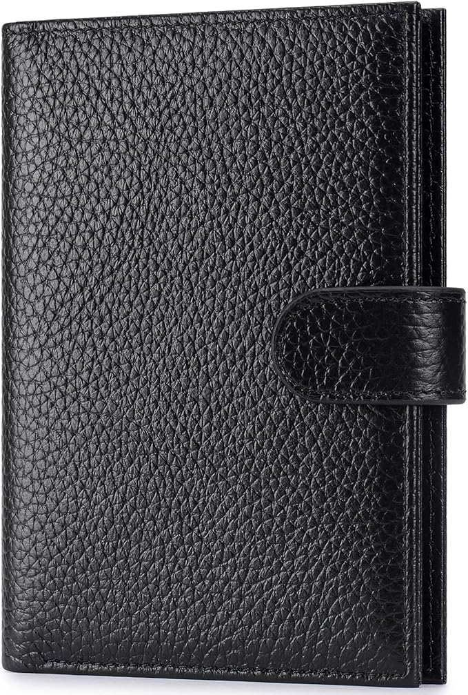 Passport Holder for Travel Women RFID Blocking Genuine Leather Passport Wallet by FREYAMIRA