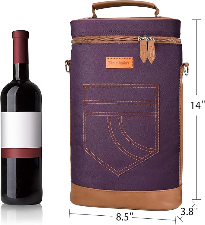 Tirrinia 2 Bottle Wine Gift Tote Carrier - Image 4