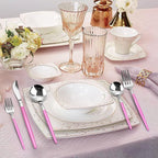 Mirror Silver Rosy Silverware Set, 20-Piece Stainless Steel Flatware Set - Image 6