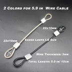 20 pcs 6 inch 3mm Thickness Stainless Steel Wire Cable - Image 3