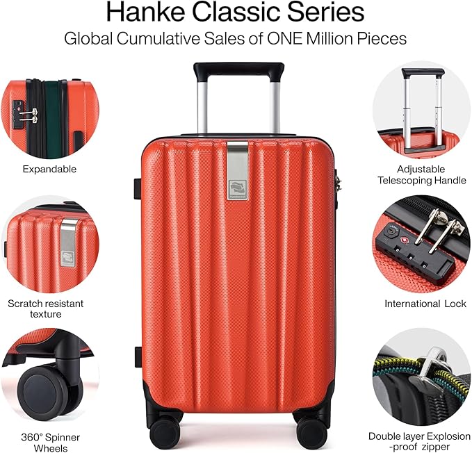 Hanke 20 Inch Expandable Carry on Luggage 22x14x9 Airline Approved Lightweight - Image 4