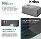 KRAUS Kore Workstation 27-inch Undermount 16 Gauge Black Stainless Kitchen Sink - Image 12