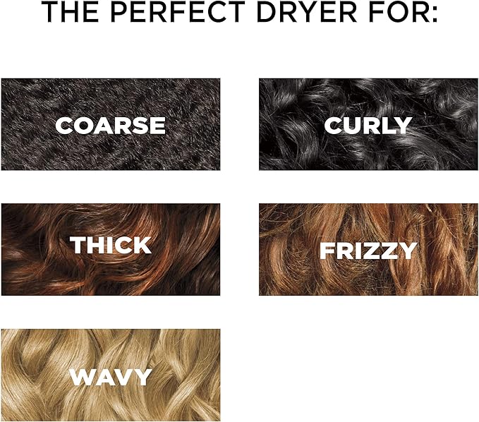 INFINITIPRO by CONAIR 1875 Watt Salon Hair Dryer for Coarse, Thick, Wavy, Curly, and Frizzy Hair