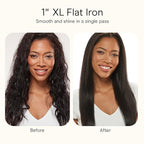 INFINITIPRO BY CONAIR Tourmaline Ceramic 1-Inch Flat Iron Hair Straightener, 1-Inch Flat Iron to Straighten or Curl, 5 Heat Settings, for All Hair Types and Textures, Metallic Gray