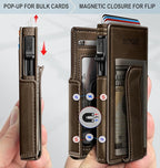 Airtag Wallet for Men, with Money Clip 10 Cards Metal Case Smart Slim Pop Up - Image 3