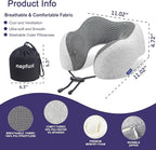 napfun Neck Pillow for Traveling, Upgraded Travel Neck Pillow for Airplane 100% - Image 2
