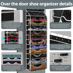 12 Pocket Over the Door Shoe Organizer, Reusable Breathable Large Mesh Bag - Image 2