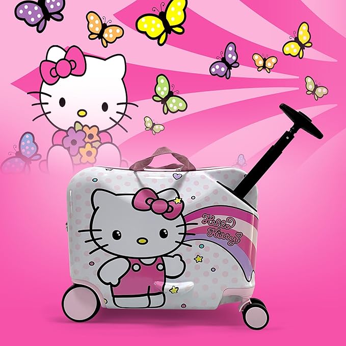 Fast Forward 18" Hello Kitty Kids Ride on Luggage-Hardshell Rolling Travel - Image 5