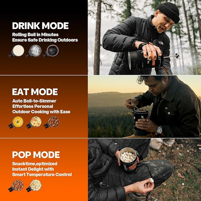 Joulle Kettle Pot, 500 W Electric Camping Stove, 3 Mode Portable Tea Kettle - Image 3