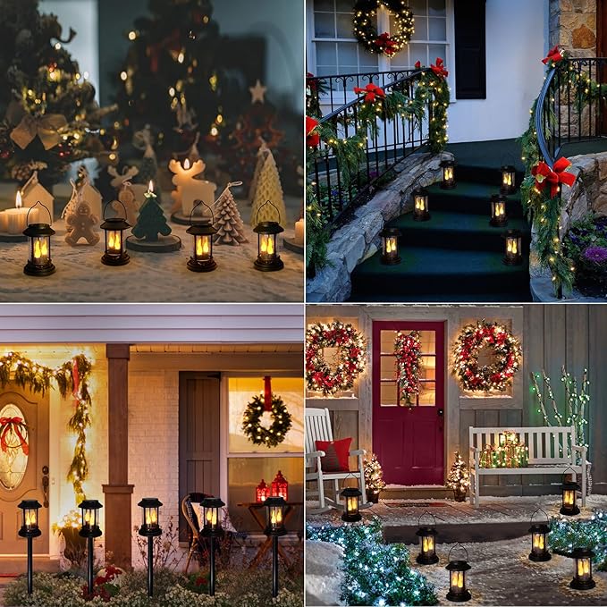 Beautyard Outdoor Solar Candles Lights Flickering Decorative Lantern Stake - Image 6