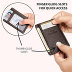 KARAKORAM Vertical Handcrafted Premium Leather Front Pocket Credit Card Holder - Image 7