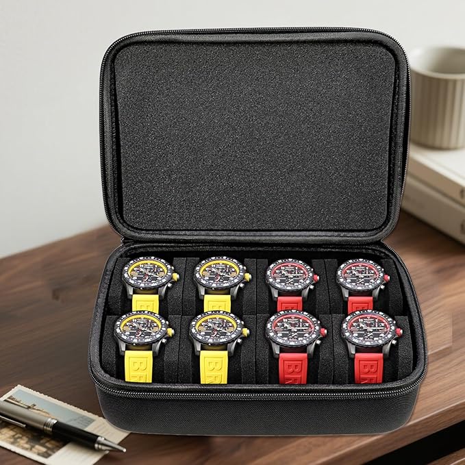 Juntan 8 Slots Hard Watch Travel Case, Portable Nylon Zipper Storage Organizer - Image 5