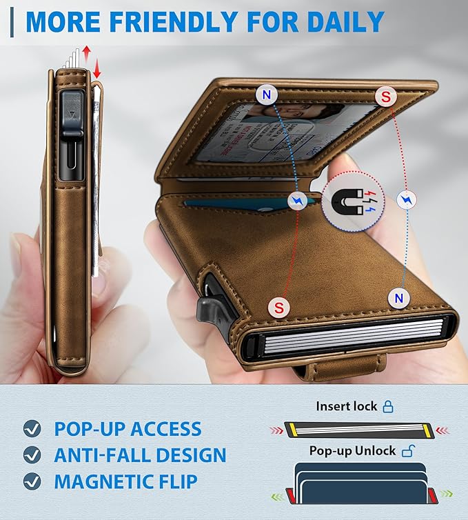 Airtag Wallet for Men, with Money Clip Gift Boxed, Slim Front Pocket Wallet - Image 3
