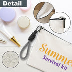 Funny Make Up Bag For Woman, Cosmetic Bag With Hand Strap- Retro Summer Survival Kit - Lined Toiletry Bag - Travel Pouch, Girl Organizer With Zipper, Women Essentials & Accessories - B06