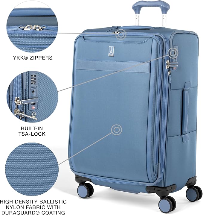 Travelpro VersaPack+ Lightweight Softside Expandable Checked Luggage, 8 Spinner - Image 4