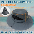 PFFY Sun Bucket Hats for Men Women 3” Wide Brim UPF 50+ Fishing & Beach Hat - Image 6