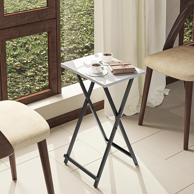 Foldable TV Trays, Small Folding Table, TV Trays Set of 2, TV Dinner Tray - Image 4
