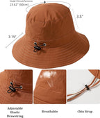 Water-Resistant Sun UPF 50+ Bucket Hat Protection Packable Brimmed Boonie - Image 6
