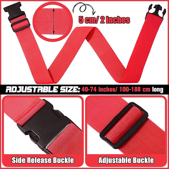 Eccliy 12 Pack Luggage Straps Suitcase Belts Wide Adjustable Packing Straps - Image 4