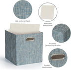 Posprica Storage Basket Bins, 11×11×11 Foldable Storage Cube Boxes Fabric Drawer - Image 3
